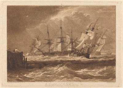Skickar i en bris av Joseph Mallord William Turner and Charles Turner
