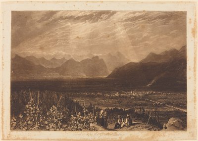 Alpernas kedja från Grenoble till Chamberi av Joseph Mallord William Turner and William Say