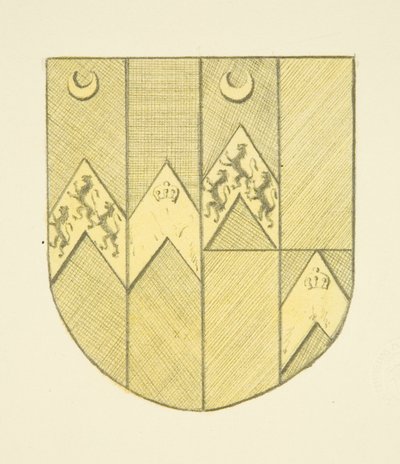 Arms of Brook(e?) på mässingsplatta i St Mary Redcliffe (akvarell på papper) av Joseph Manning