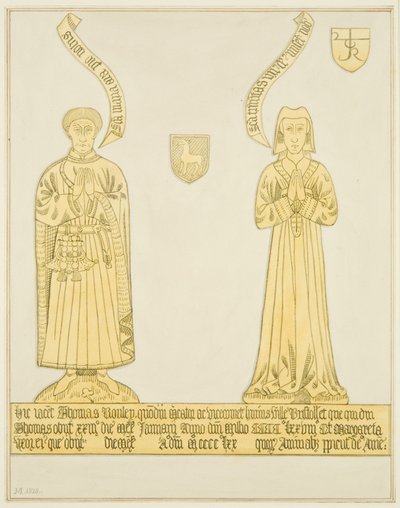 Mässing av Thomas Rowley och fru i mittgången av St John