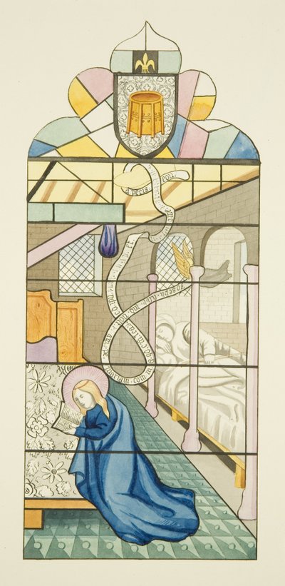 Detaljer av målat glas från St Mark