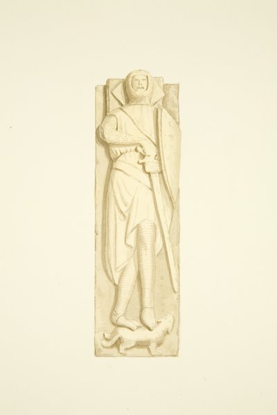 Effigy av Robert de Berkeley i St Mary Redcliffe (akvarell på papper) av Joseph Manning
