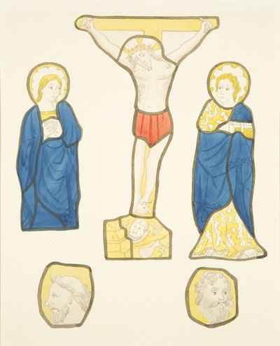 Figurer i målat glas i privat fönster i Bishop