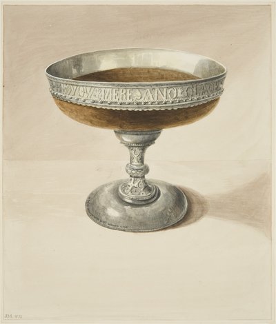 Mazer Bowl och Tazza, sammanfogade (akvarell på papper) av Joseph Manning