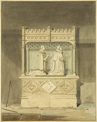 Monument över John Aldworth och hans son (akvarell på papper) av Joseph Manning