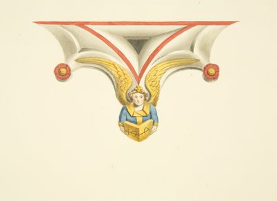 En av spetsarna på Canynges grav i St Mary Redcliffe (akvarell på papper) av Joseph Manning