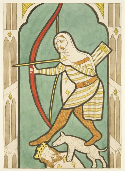 Målat glas i norra och södra fönster i Bristol Cathedrals kör (akvarell på papper) av Joseph Manning