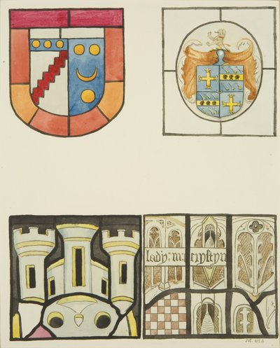 Målat glas i fönstret i Weavers