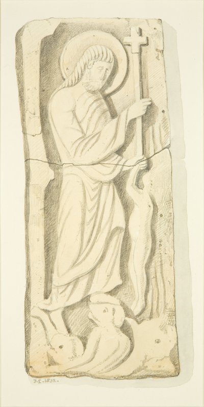 Tomb of "The Harrowing of Hell" i Bristol Cathedral (akvarell på papper) av Joseph Manning