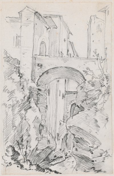 En hög bro i Tivoli av Joseph Marie Vien