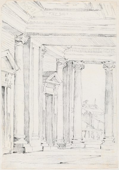 Portik av Palazzo Nuovo, på Campidoglio av Joseph Marie Vien
