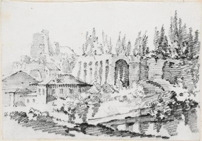 Ruinerna av de kejserliga palatsen på Palatinen av Joseph Marie Vien