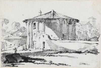 Det runda templet på Piazza Bocca della Verità, Rom av Joseph Marie Vien
