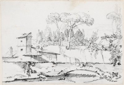 Utsikt över Prato i Villa Borghese av Joseph Marie Vien