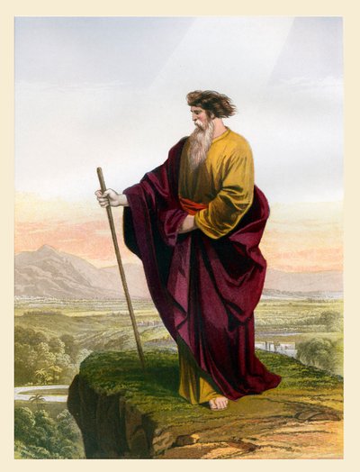 Moses betraktar det förlovade landet, illustration från "Brown