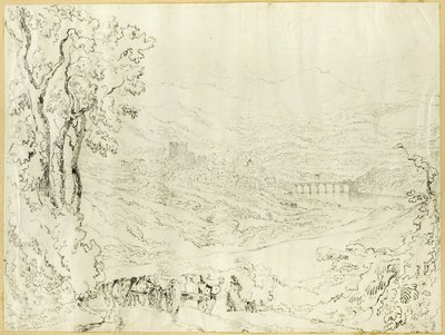 Town och Castle of Hay av Joseph Murray Ince