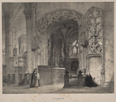 Medeltidens arkitektur: Kapell i St. Jacques, Dieppe av Joseph Nash