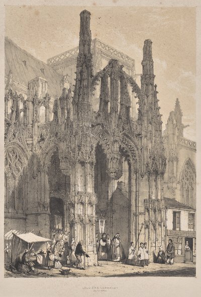 Medeltidens arkitektur: Louviers, Normandie, South Porch av Joseph Nash