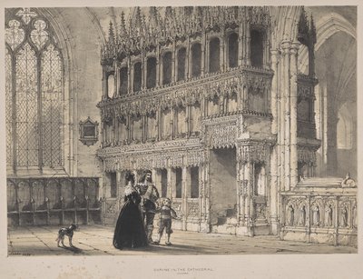Medeltidens arkitektur: Shrine of St. Fridswode, Cathedral, Oxford av Joseph Nash