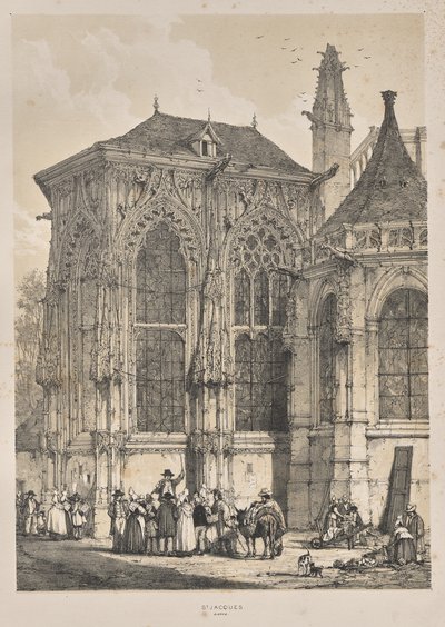Medeltidens arkitektur: St. Jacques, Dieppe, East End, Exteriör av Joseph Nash