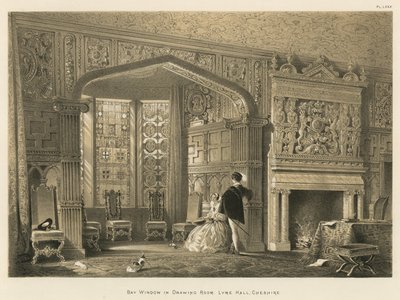 Bay Window i salongen, Lyme Hall, Cheshire av Joseph Nash