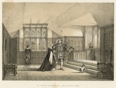 Bay Window i Gallery, Hever Castle, Kent av Joseph Nash