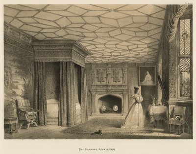Bed Chamber, Knowle, Kent av Joseph Nash