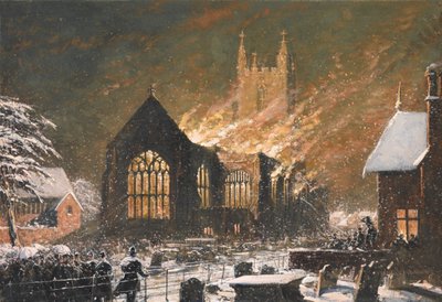 Croydon Church on Fire, 5 januari av Joseph Nash