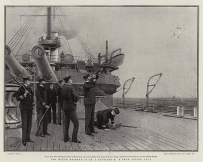 Hund Watch Recreation in a Battleship, a Clay Pigeon Club av Joseph Nash
