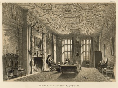 Salongen, Aston Hall, Warwickshire av Joseph Nash