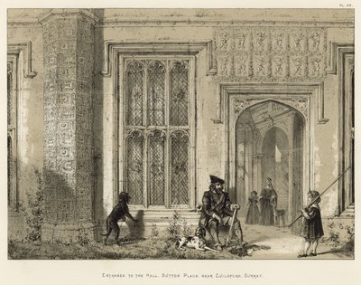 Ingången till hallen, Sutton Place, nära Guildford, Surrey av Joseph Nash