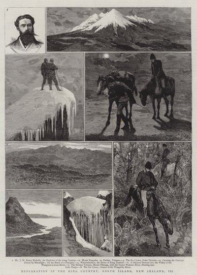 Utforskning i King Country, North Island, Nya Zeeland, III av Joseph Nash