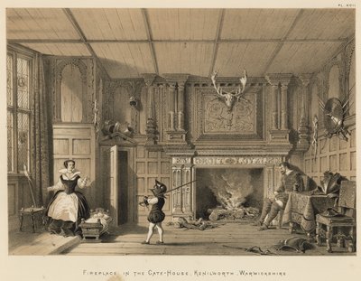 Eldstad i Gate-House, Kenilworth, Warwickshire av Joseph Nash
