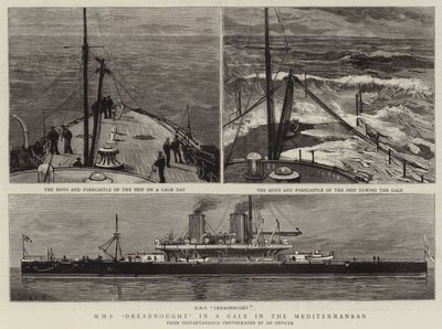 H M S Dreadnought i en kuling i Medelhavet av Joseph Nash