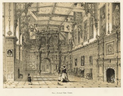 Hall, Audley End, Essex av Joseph Nash