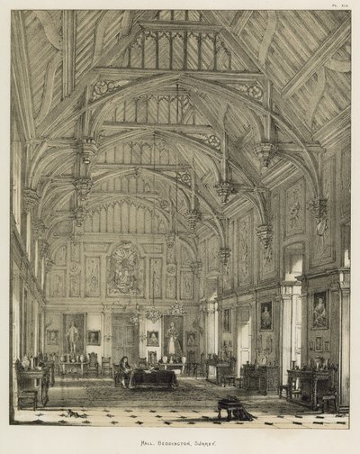 Hall, Beddington, Surrey av Joseph Nash