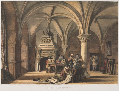 Hall, Bolsover Castle, Derbyshire av Joseph Nash