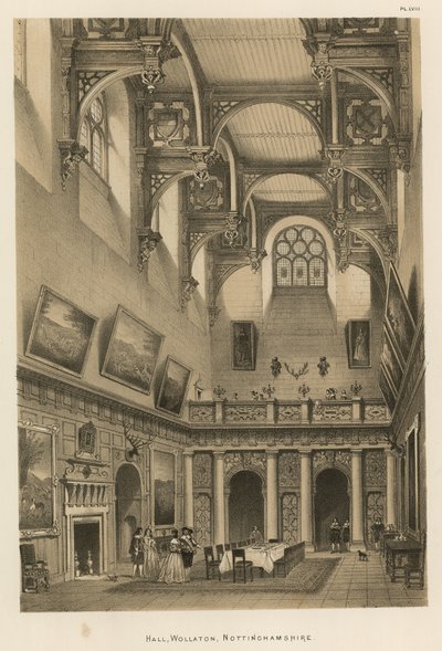 Hall, Wollaton, Nottinghamshire av Joseph Nash