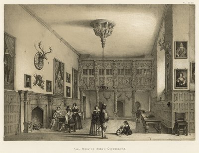 Hall, Wroxton Abbey, Oxfordshire av Joseph Nash