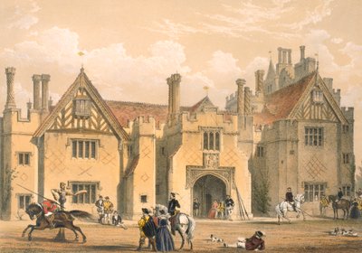 Joust practice, Compton Wynyates, Warwick, mitten av 1600-talet. av Joseph Nash