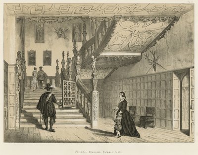Huvudtrappa, Hatfield, Herts av Joseph Nash