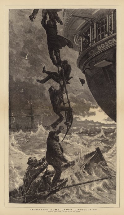 Återvända hem under svårigheter av Joseph Nash