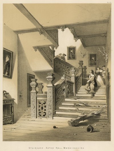 Trappa, Aston Hall, Warwickshire av Joseph Nash