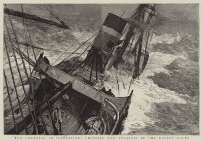 Den kanadensiska SS Sardinian korsar Atlanten i de senaste stormarna av Joseph Nash