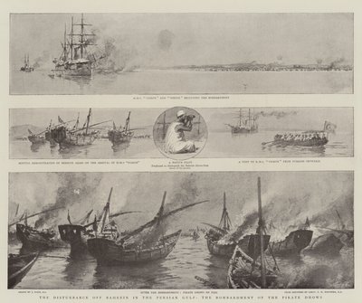 Bahrains störning i Persiska viken, bombarderingen av piratshowerna av Joseph Nash