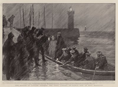 Kapten Dreyfus återkomst, den första landningen på fransk mark i Port Haliguen av Joseph Nash