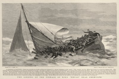 Sänkningen av H M S Edgars pinnace nära Chemulpo av Joseph Nash