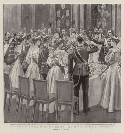 Bröllopsfrukosten i tronsalen i slottet Ehrenburg av Joseph Nash