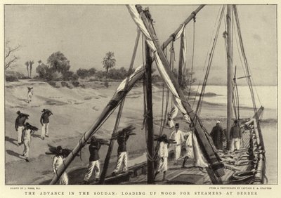 Framryckningen i Soudan, laddar upp Wood for Steamers på Berber av Joseph Nash