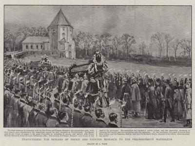 Överföra resterna av prinsen och prinsessan Bismarck till Friedrichsruhs mausoleum av Joseph Nash
